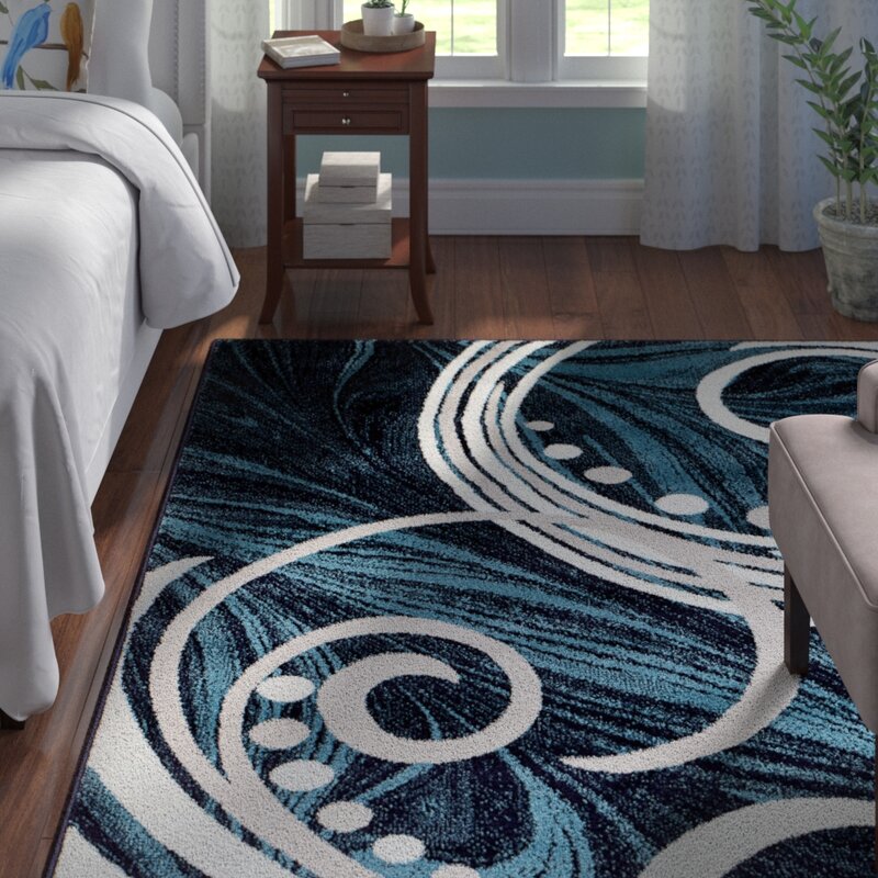 Winston Porter Albee Abstract Blue Area Rug Reviews Wayfair   Albee Abstract Blue Area Rug 